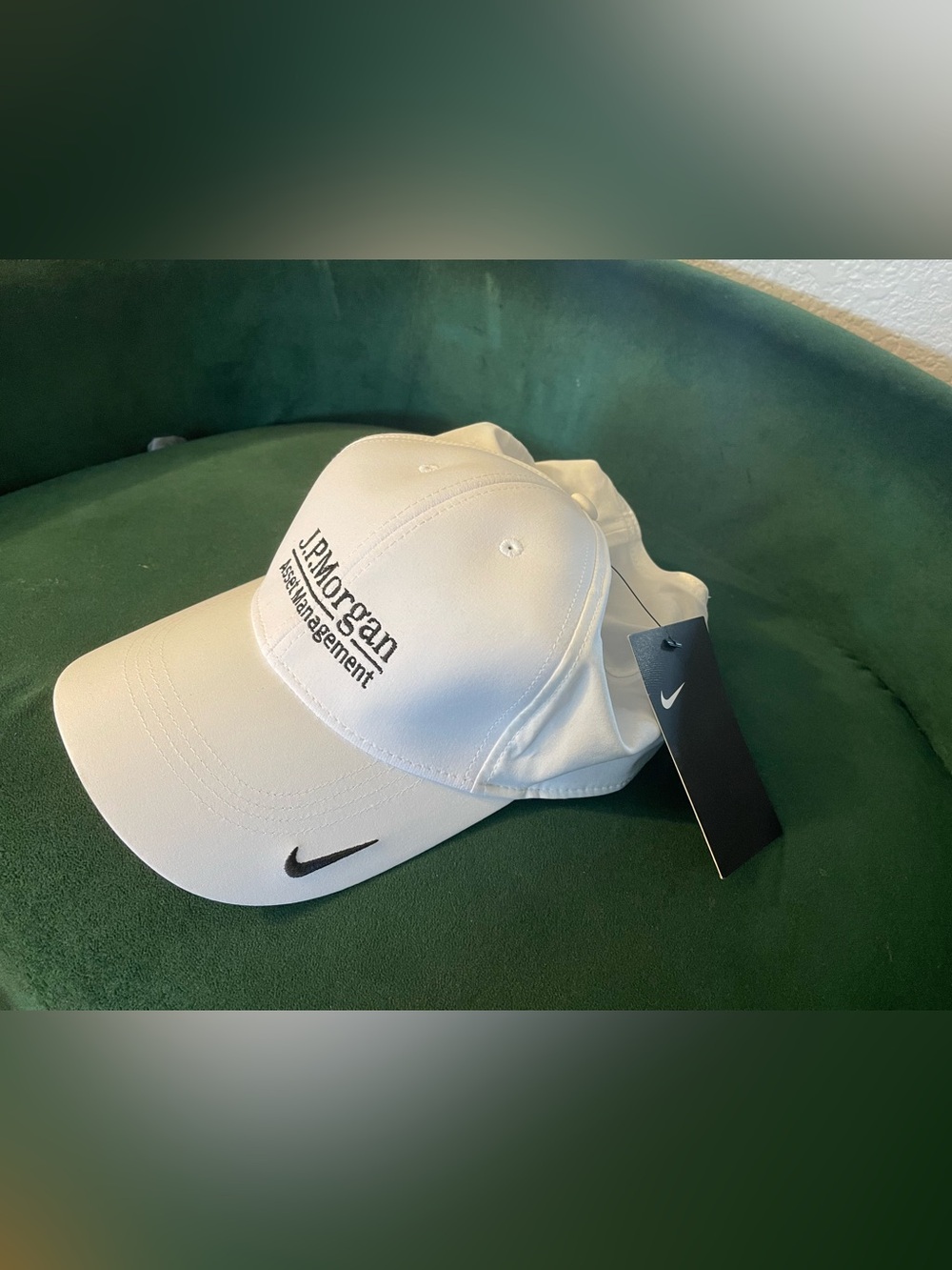 Nike White J.P. Morgan Embroidered Logo Baseball Cap